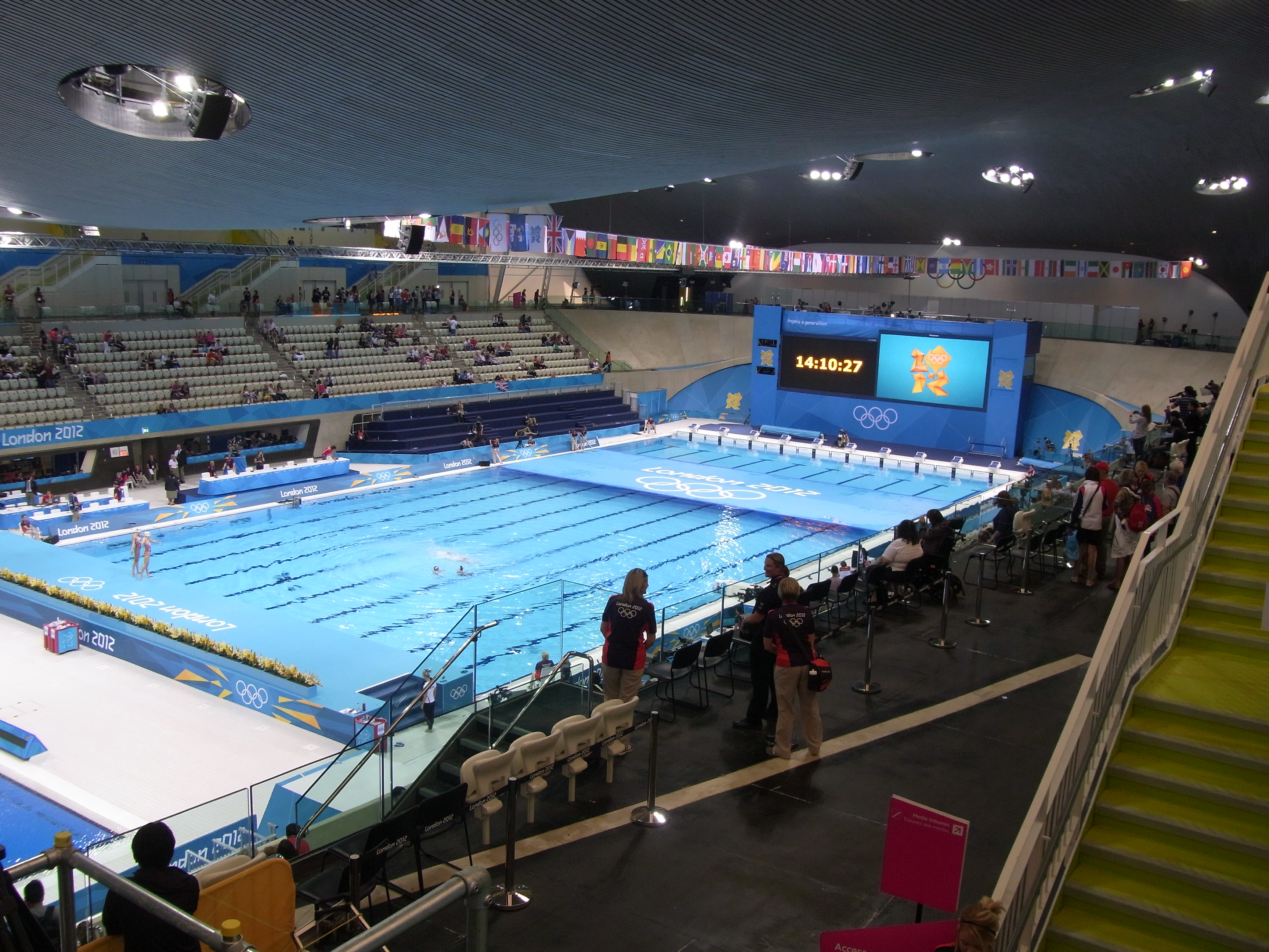 Inside the Aquatic Centre, London 2012