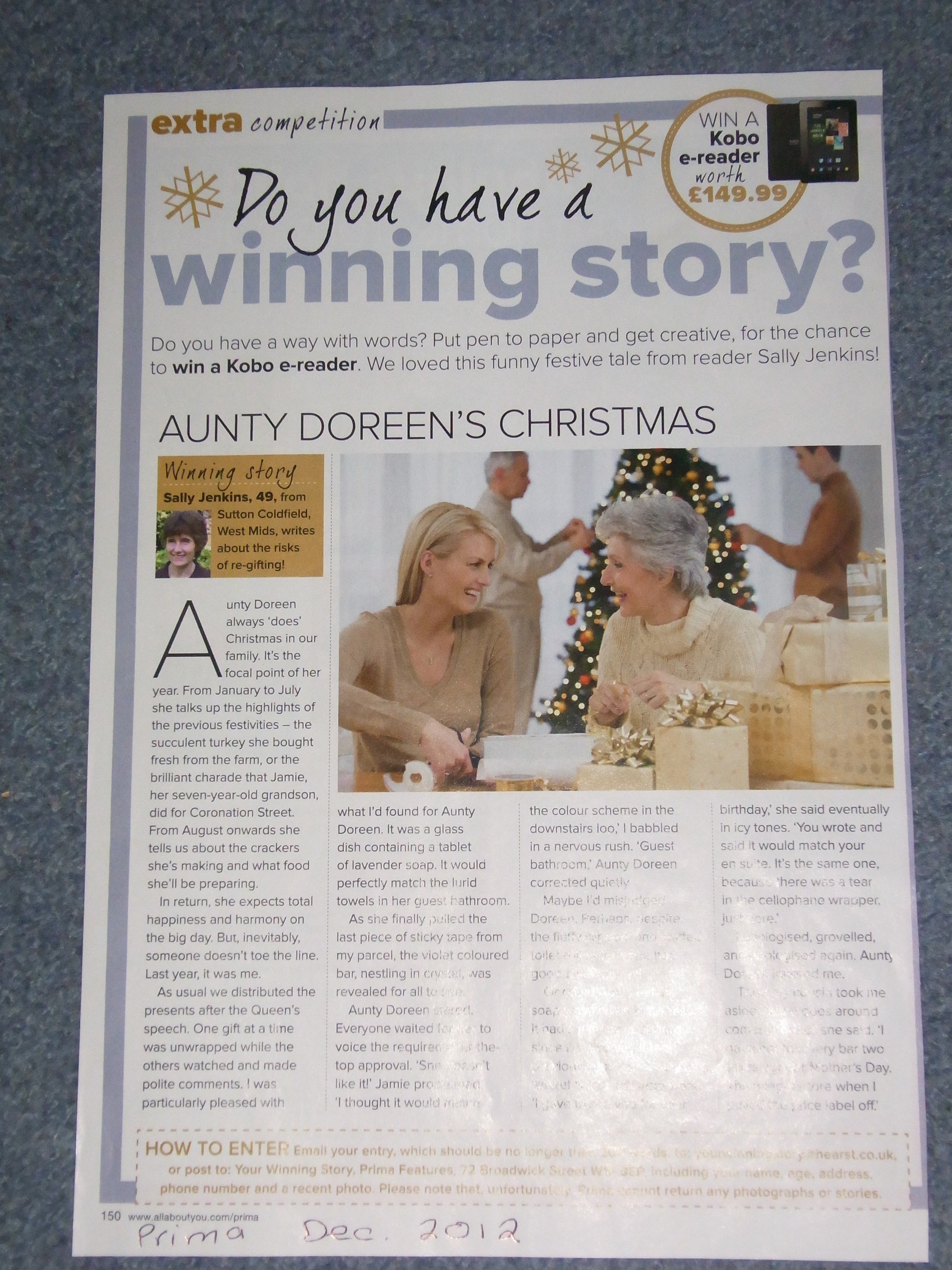 Prima December 2012 Winning Story