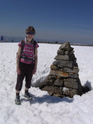 Author Sally Jenkins at top of Ben Nevis